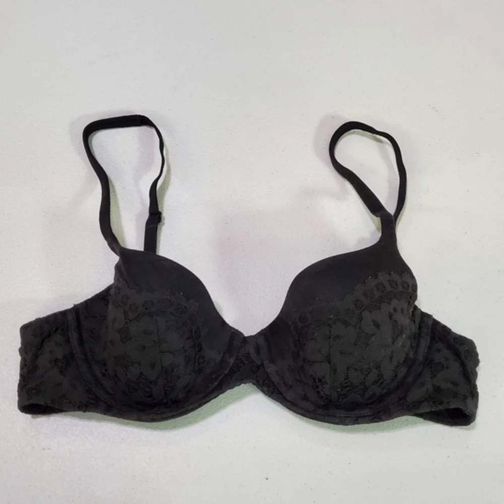 Victoria's Secret Women Bra 34B Black Body by Lined Demi Underwire‎ Lace